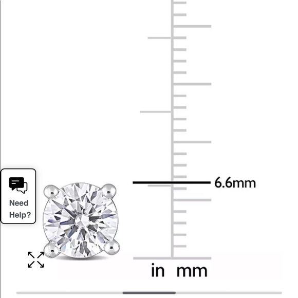 Moissanite Earrings 2 CT Total Weight NEW - Picture 2 of 3